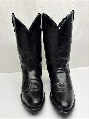 Laredo Black Men's Western Cowboy Boots, SZ 9 D